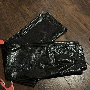 Kendall + Kylie Black Crocodile Pants